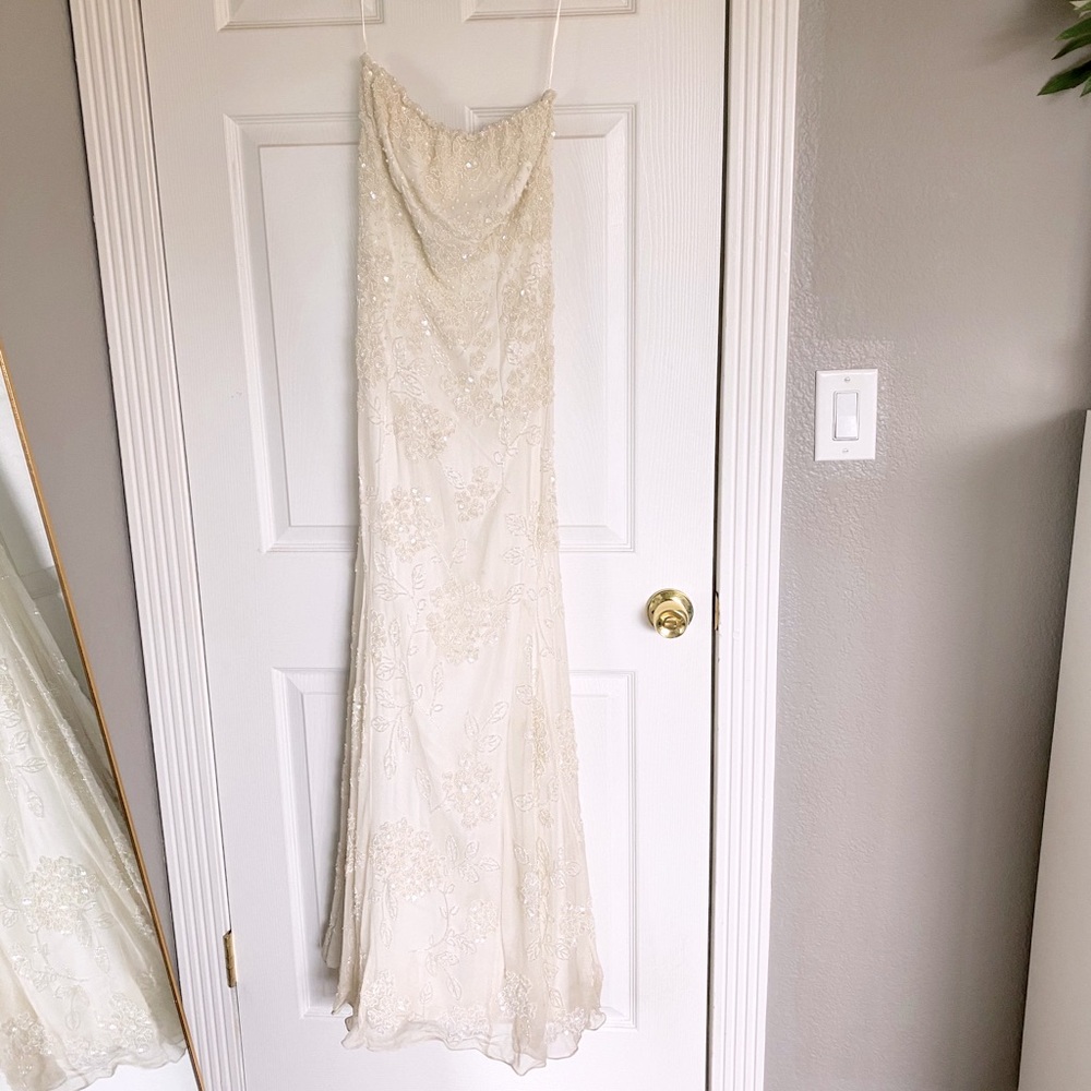 Worn Once Vintage Beaded Wedding White Dress.